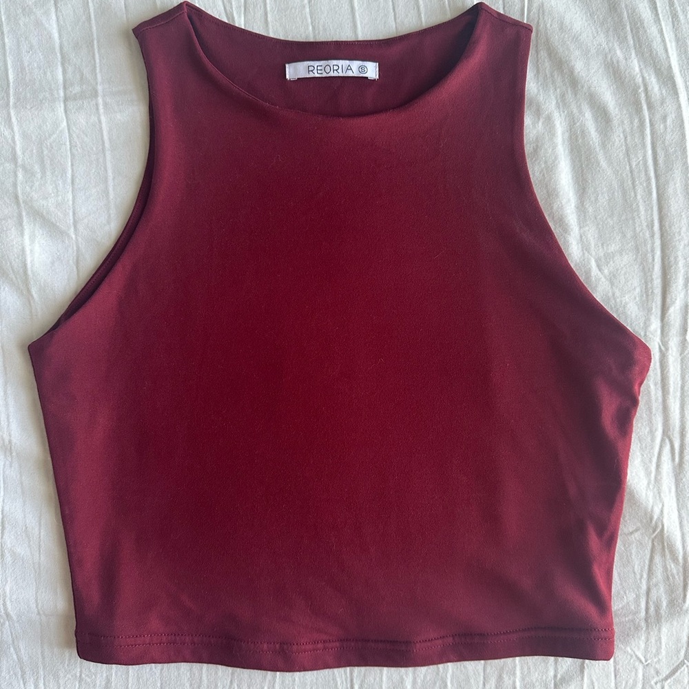 Reoria Red Burgundy Muscle Tank Top